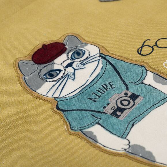 Kusuguru Japan Cat & French Bulldog Embroidered Tote Bag - Y - Picture 4 of 8